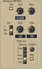 ShepardFilter control panel